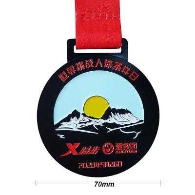 Zinklegierungs-weicher Emaille-Marathon-Laufsport-Medaille Custom