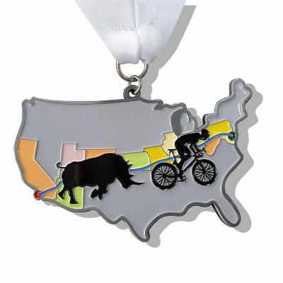 neue kundenspezifische Fahrrad-Radrenn-Sportmedaille aus Metall mit Medaillenband
