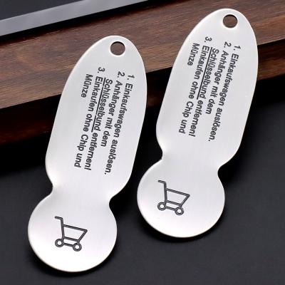 Metall Schlüsselanhänger Supermarkt Einkaufswagen Chip Trolley Token Coin Schlüsselanhänger mit individuellem Design