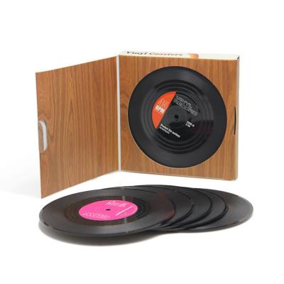 benutzerdefinierte Retro-Vinyl-Schallplatten-Cup-Untersetzer
