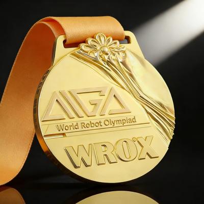 Marathon-Sportmedaille aus Zinklegierung, Bronze, mit Band, individuell gestaltbar